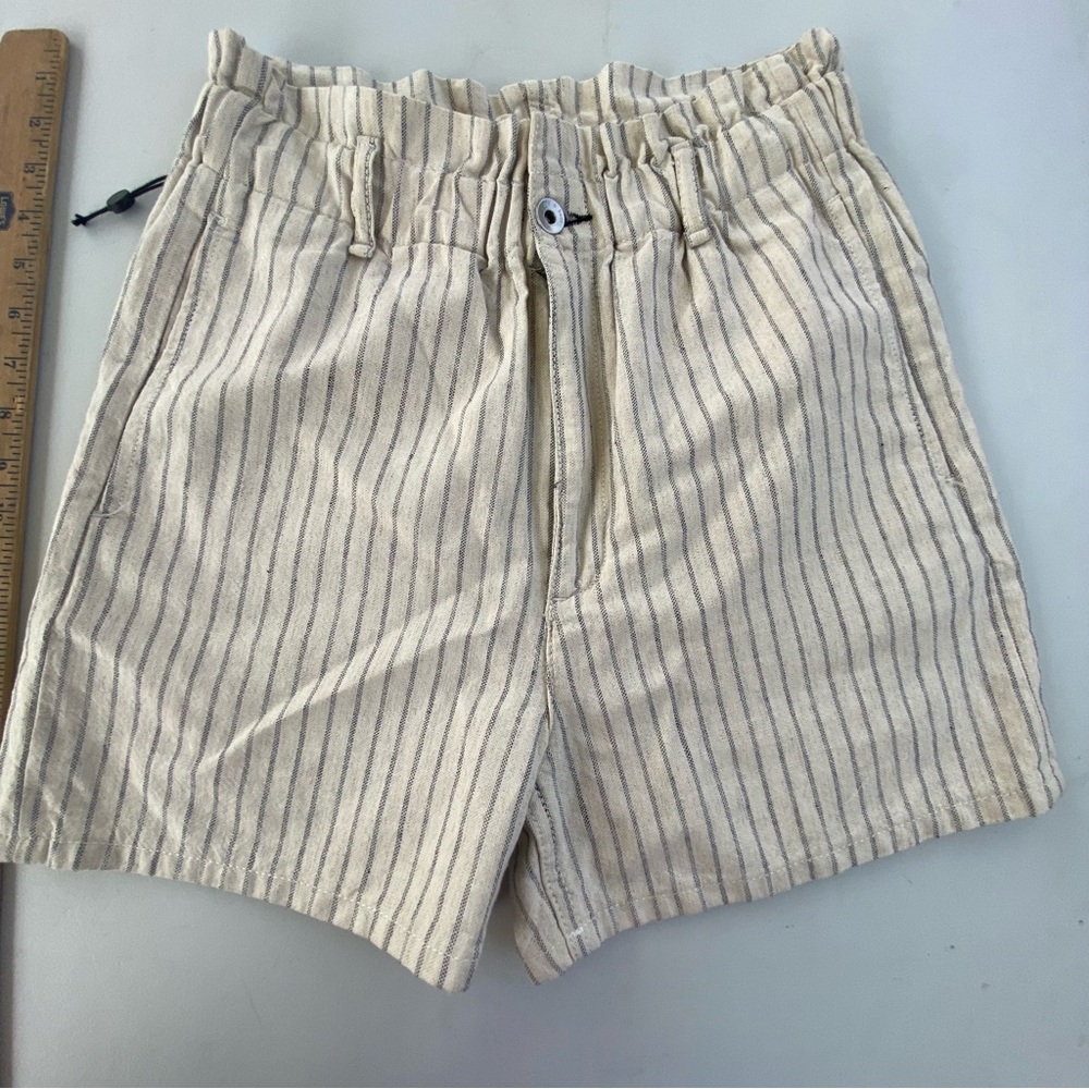 New Rag & Bone Hemp Striped Shorts size 25 0 Small loose fit high waist nwot